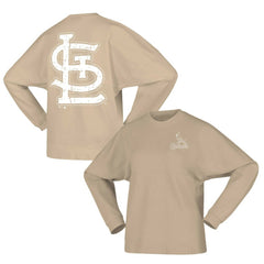 St. Louis Cardinals Fanatics Women's Branded Fleece Pullover Sweatshirt - Tan Pullover