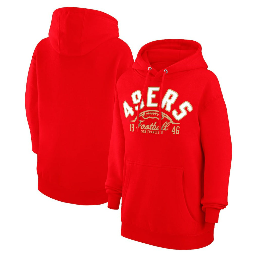 San Francisco 49ers Starter Unisex Half Ball Team Fleece Pullover Hoodie Scarlet