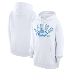 Detroit Lions Starter Unisex Half Ball Team Fleece Pullover Hoodie White