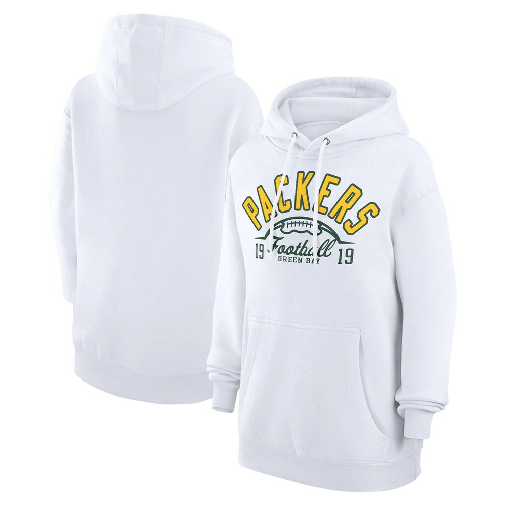 Green Bay Packers Starter Unisex Half Ball Team Fleece Pullover Hoodie White