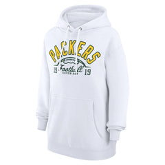 Green Bay Packers Starter Unisex Half Ball Team Fleece Pullover Hoodie White