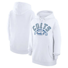 Indianapolis Colts Starter Unisex Half Ball Team Fleece Pullover Hoodie White