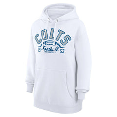 Indianapolis Colts Starter Unisex Half Ball Team Fleece Pullover Hoodie White