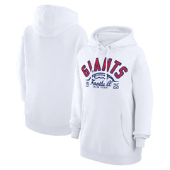 New York Giants Starter Unisex Half Ball Team Fleece Pullover Hoodie White