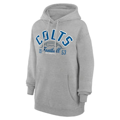 Indianapolis Colts Starter Unisex Half Ball Team Fleece Pullover Hoodie Heather Gray