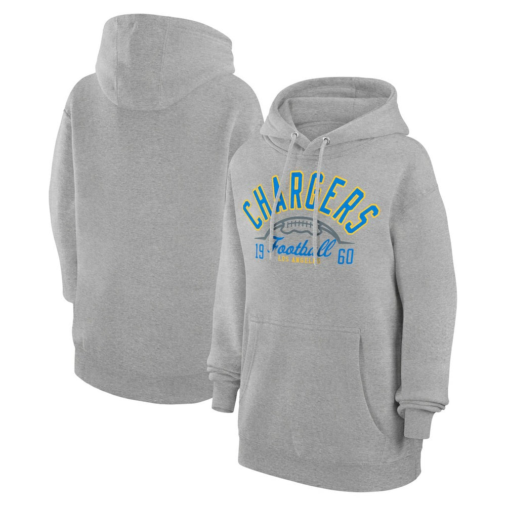 Los Angeles Chargers Starter Unisex Half Ball Team Fleece Pullover Hoodie Heather Gray