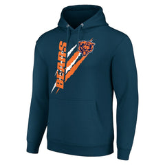 Chicago Bears Starter Unisex Color Scratch Fleece Pullover Hoodie Navy