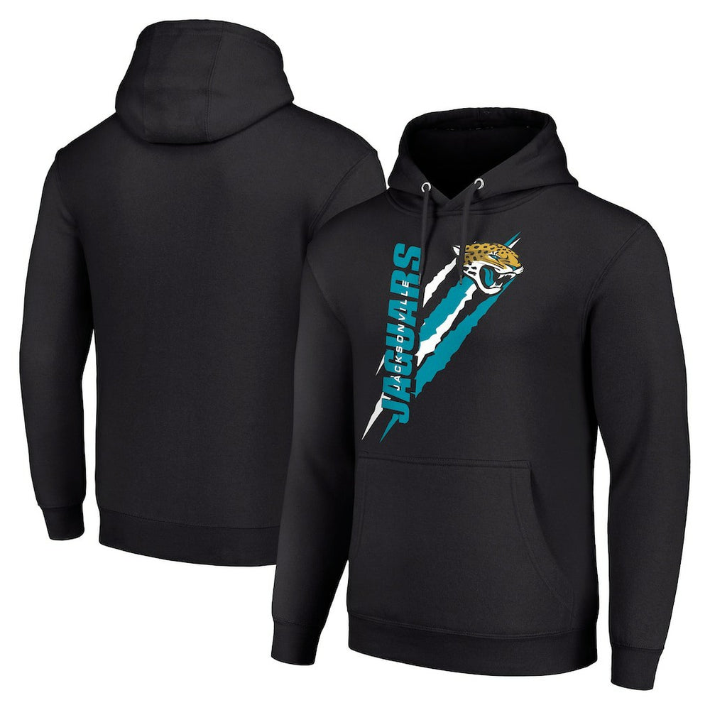Jacksonville Jaguars Starter Unisex Color Scratch Fleece Pullover Hoodie Black