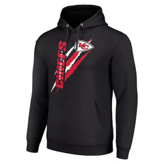 Kansas City Chiefs Starter Unisex Color Scratch Fleece Pullover Hoodie Black