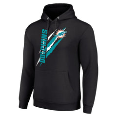 Miami Dolphins Starter Unisex Color Scratch Fleece Pullover Hoodie Black