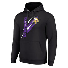 Minnesota Vikings Starter Unisex Color Scratch Fleece Pullover Hoodie Black