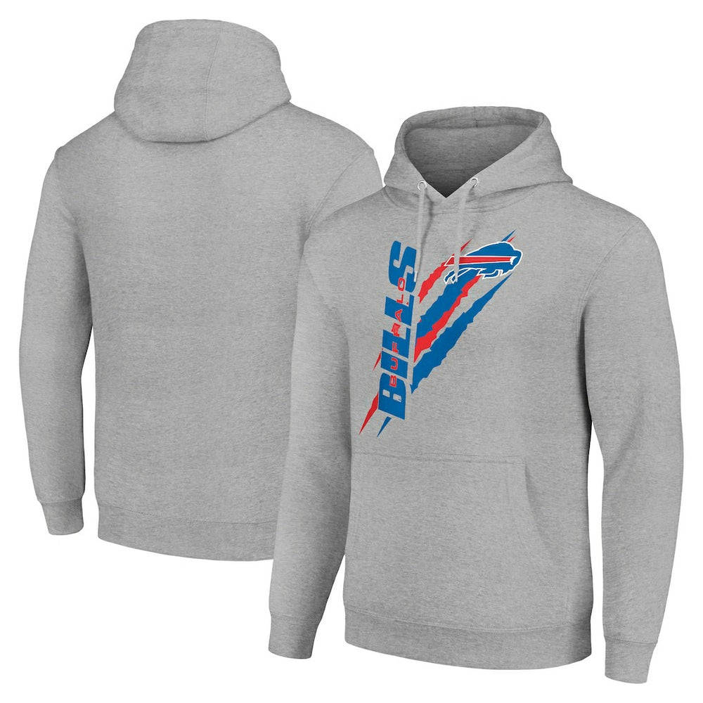 Buffalo Bills Starter Unisex Color Scratch Fleece Pullover Hoodie Heather Gray