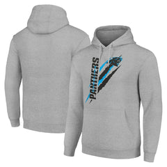 Carolina Panthers Starter Unisex Color Scratch Fleece Pullover Hoodie Heather Gray