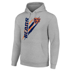 Chicago Bears Starter Unisex Color Scratch Fleece Pullover Hoodie Heather Gray