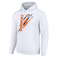 Denver Broncos Starter Unisex Color Scratch Fleece Pullover Hoodie White