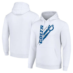 Indianapolis Colts Starter Unisex Color Scratch Fleece Pullover Hoodie White