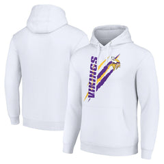 Minnesota Vikings Starter Unisex Color Scratch Fleece Pullover Hoodie White