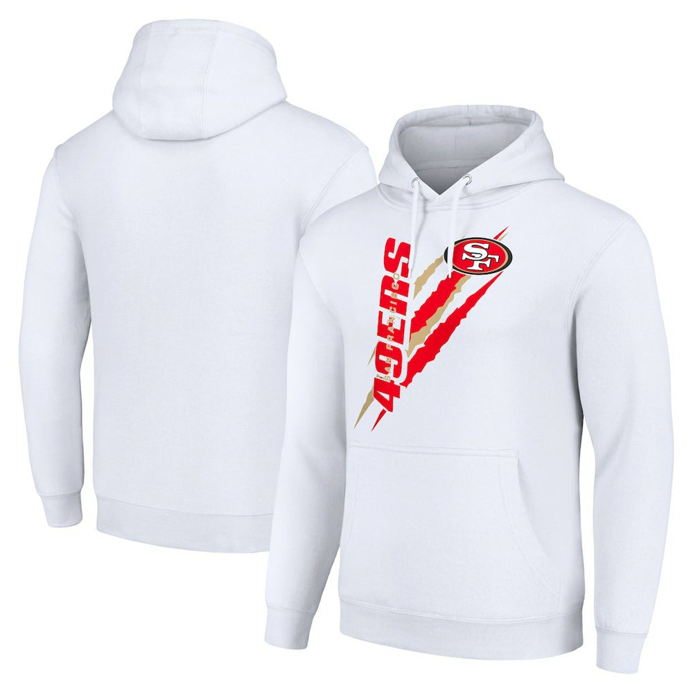 San Francisco 49ers Starter Unisex Color Scratch Fleece Pullover Hoodie White