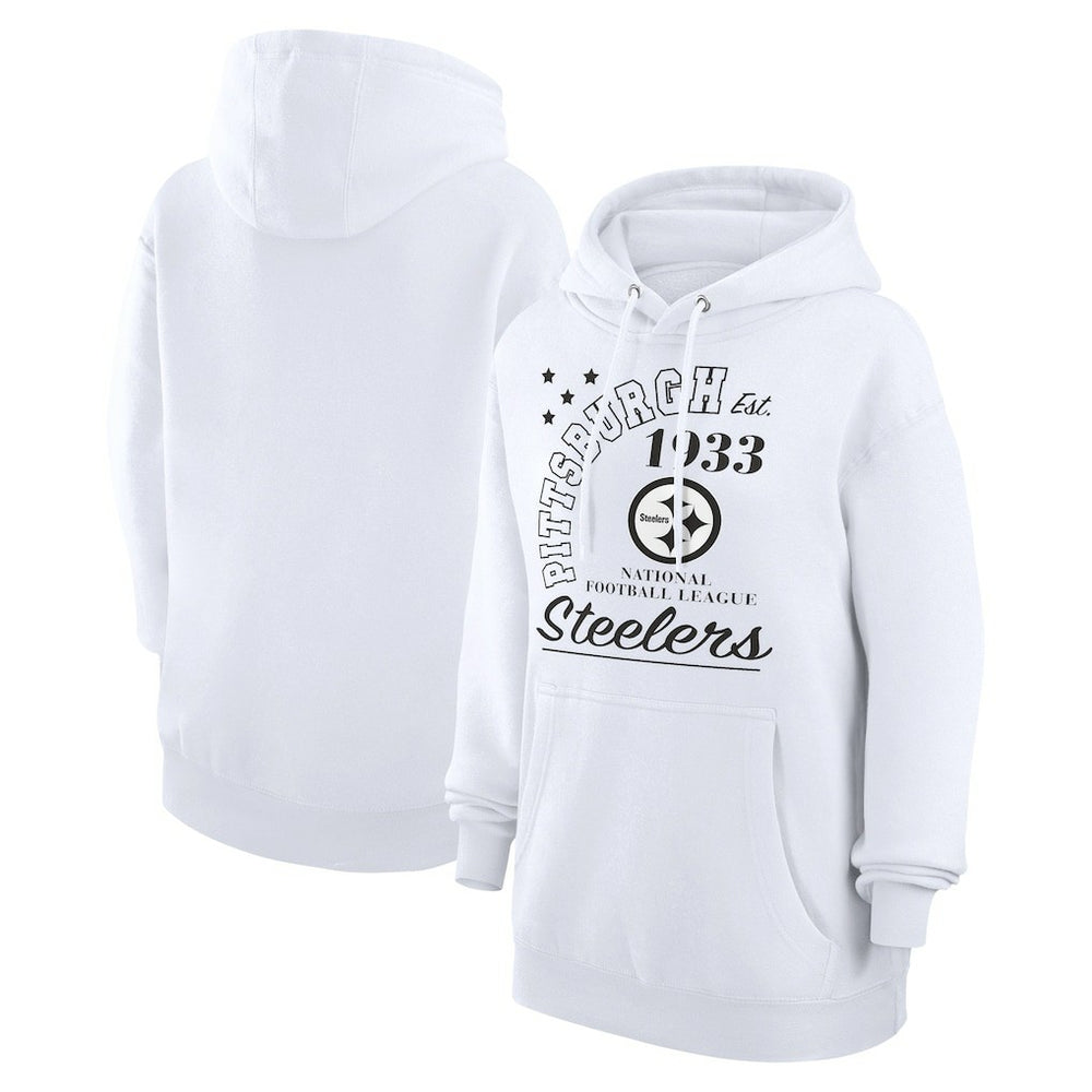 Pittsburgh Steelers Starter Unisex Arch Team Fleece Pullover Hoodie White