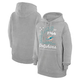 Miami Dolphins Starter Unisex Arch Team Fleece Pullover Hoodie Heather Gray