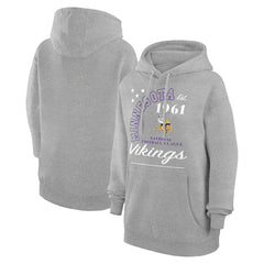 Minnesota Vikings Starter Unisex Arch Team Fleece Pullover Hoodie Heather Gray