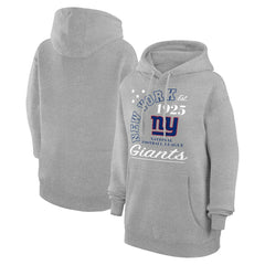 New York Giants Starter Unisex Arch Team Fleece Pullover Hoodie Heather Gray