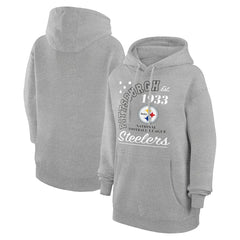 Pittsburgh Steelers Starter Unisex Arch Team Fleece Pullover Hoodie Heather Gray