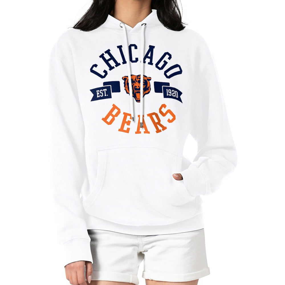 Chicago Bears G-III 4Her by Carl Banks Women's City Graphic Team Fleece Pullover Hoodie White