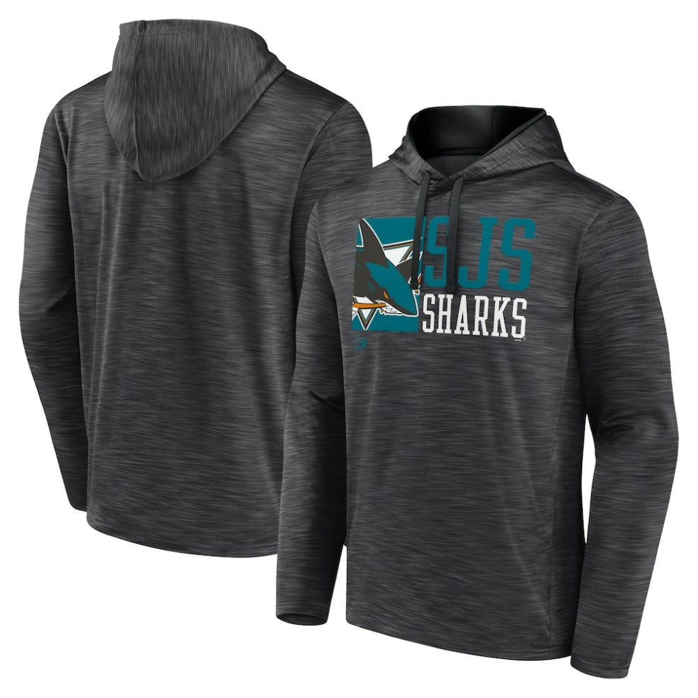 NHL San Jose Sharks Fanatics Never Quit Pullover Hoodie - Charcoal