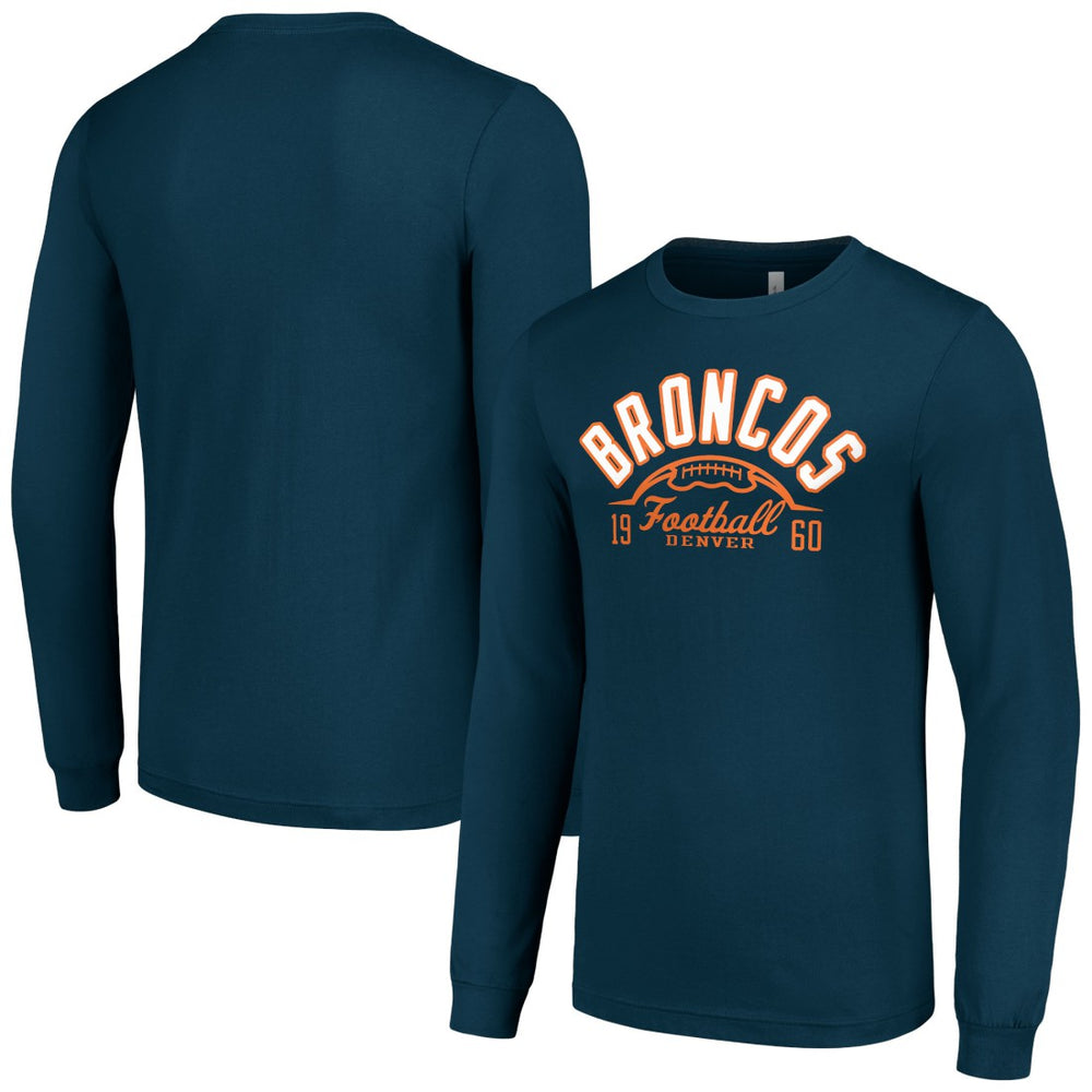 Denver Broncos Starter Half Ball Team Long Sleeve T-Shirt Navy