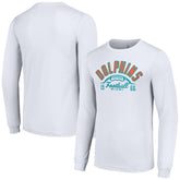 Miami Dolphins Starter Half Ball Team Long Sleeve T-Shirt White