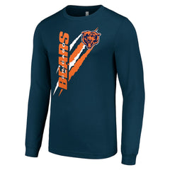 Chicago Bears Starter Color Scratch Long Sleeve T-Shirt Navy