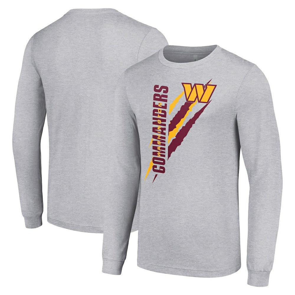 Washington Commanders Starter Color Scratch Long Sleeve T-Shirt Heather Gray