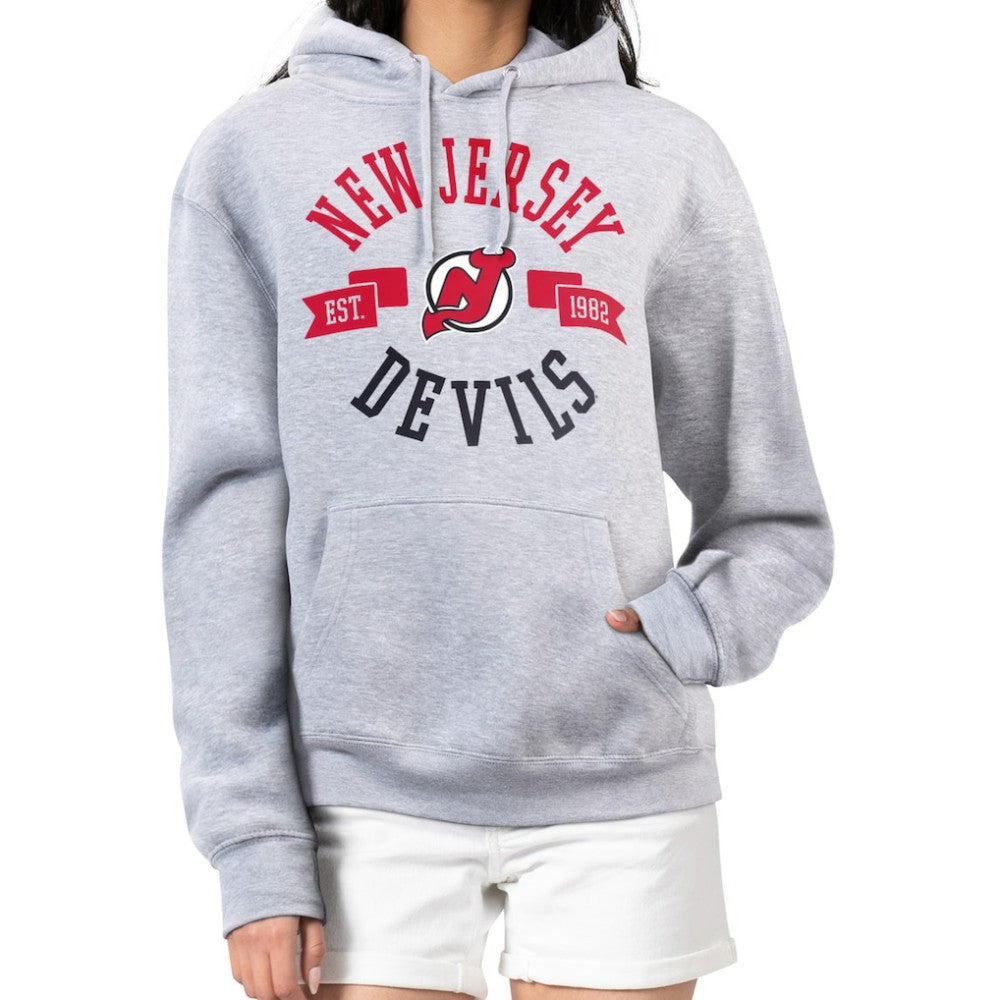 NHL New Jersey Devils G-III 4Her by Carl Banks Women's City Graphic Fleece Pullover Hoodie - Heather Gray