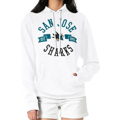 NHL San Jose Sharks G-III 4Her by Carl Banks Women's City Graphic Fleece Pullover Hoodie - White