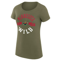 NHL Minnesota Wild G-III 4Her by Carl Banks Women's Super-Slim Fit Lightweight City Graphic Sport Crewneck T-Shirt - Green