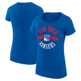 NHL New York Rangers G-III 4Her by Carl Banks Women's Super-Slim Fit Lightweight City Graphic Sport Crewneck T-Shirt - Royal