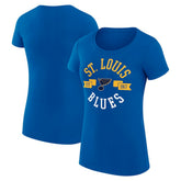 NHL St. Louis Blues G-III 4Her by Carl Banks Women's Super-Slim Fit Lightweight City Graphic Sport Crewneck T-Shirt - Royal