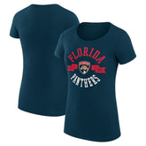 NHL Florida Panthers G-III 4Her by Carl Banks Women's Super-Slim Fit Lightweight City Graphic Sport Crewneck T-Shirt - Navy