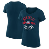 NHL Montreal Canadiens G-III 4Her by Carl Banks Women's Super-Slim Fit Lightweight City Graphic Sport Crewneck T-Shirt - Navy
