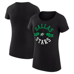 NHL Dallas Stars G-III 4Her by Carl Banks Women's Super-Slim Fit Lightweight City Graphic Sport Crewneck T-Shirt - Black