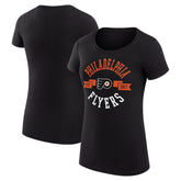 NHL Philadelphia Flyers G-III 4Her by Carl Banks Women's Super-Slim Fit Lightweight City Graphic Sport Crewneck T-Shirt - Black