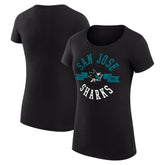 NHL San Jose Sharks G-III 4Her by Carl Banks Women's Super-Slim Fit Lightweight City Graphic Sport Crewneck T-Shirt - Black