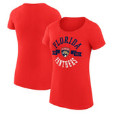 NHL Florida Panthers G-III 4Her by Carl Banks Women's Super-Slim Fit Lightweight City Graphic Sport Crewneck T-Shirt - Red