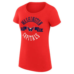 NHL Washington Capitals G-III 4Her by Carl Banks Women's Super-Slim Fit Lightweight City Graphic Sport Crewneck T-Shirt - Red