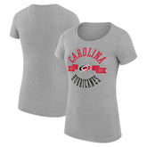 NHL Carolina Hurricanes G-III 4Her by Carl Banks Women's Super-Slim Fit Lightweight City Graphic Sport Crewneck T-Shirt - Heather Gray