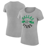 NHL Dallas Stars G-III 4Her by Carl Banks Women's Super-Slim Fit Lightweight City Graphic Sport Crewneck T-Shirt - Heather Gray
