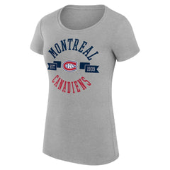 NHL Montreal Canadiens G-III 4Her by Carl Banks Women's Super-Slim Fit Lightweight City Graphic Sport Crewneck T-Shirt - Heather Gray