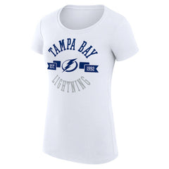 NHL Tampa Bay Lightning G-III 4Her by Carl Banks Women's Super-Slim Fit Lightweight City Graphic Sport Crewneck T-Shirt - White