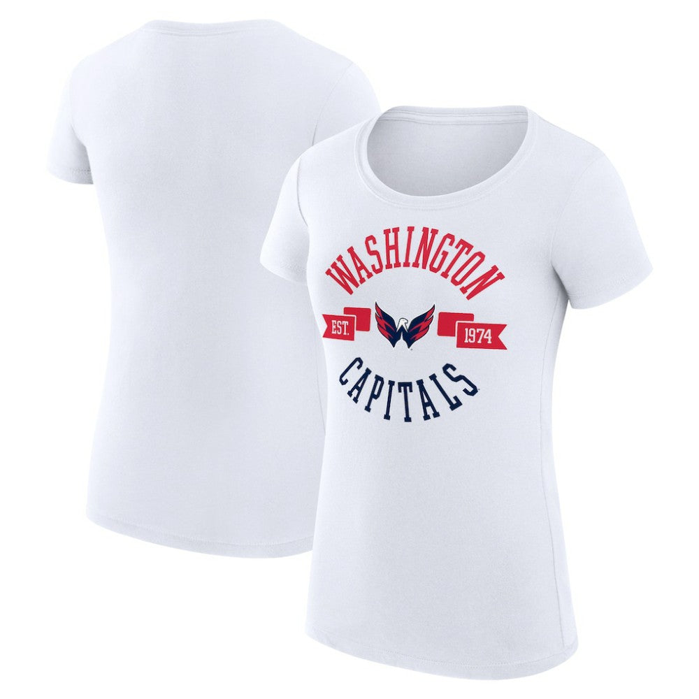 NHL Washington Capitals G-III 4Her by Carl Banks Women's Super-Slim Fit Lightweight City Graphic Sport Crewneck T-Shirt - White